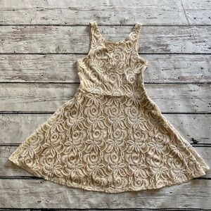 Philosophy Beige with white floral lace overlay